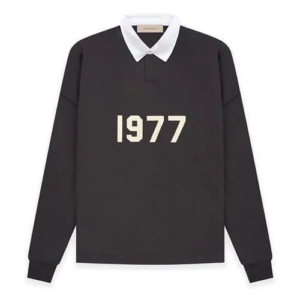 Essentials 1977 French Terry Polo Black Shirt